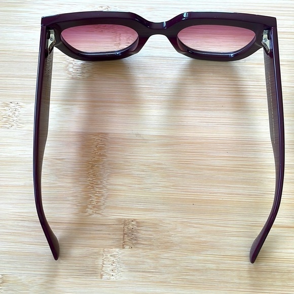 Brand New Diff Eyewear Arden Boxy Square Claret Wine Sunglasses 100% UV Protect - Picture 8 of 14
